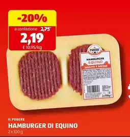 ALDI Il podere hamburger di equino offerta