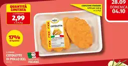 ALDI Il podere cotolette di pollo xxl offerta