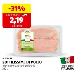 ALDI Il Podere sottilissime di pollo offerta
