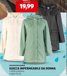 ALDI Up2fashion women giacca impermeabile da donna offerta
