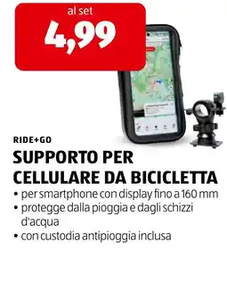 ALDI Ride+Go supporto per cellulare da bicicletta offerta