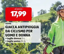 ALDI Crane giacca antipioggia da ciclismo per uomo e donna offerta