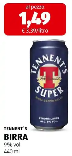 ALDI Tennent's birra offerta