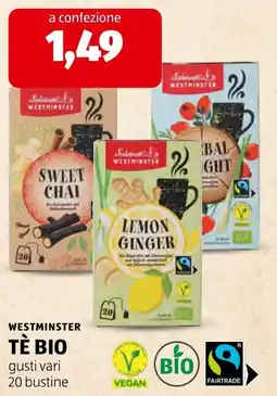 ALDI Westminster Tè Bio offerta