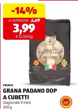 ALDI Primis Grana Padano Dop a cubetti offerta