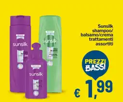 Qui Discount Sunsilk shampoo/balsamo/crema trattamenti assortiti offerta