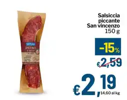 Qui Discount Salsiccia piccante San vincenzo offerta