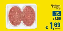 Qui Discount Hamburger di tacchino offerta
