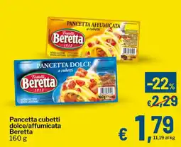 Qui Discount Pancetta cubetti dolce/affumicata Beretta offerta