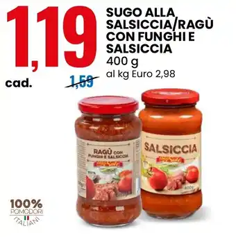 Sugo alla Salsiccia/Ragù con Funghi e Salsiccia