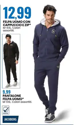 Eurospin FelPA UOMO con cappuccio e zip Jackberg offerta