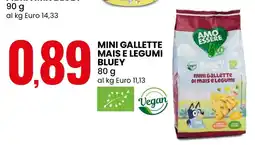 Eurospin Mini gallette di mais e legumi Bluey offerta