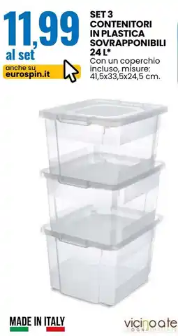 Eurospin Contenitori in plastica sovrapponibili offerta