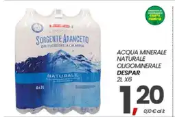 Eurospar ACQUA MINERALE NATURALE OLIGOMINERALE DESPAR offerta