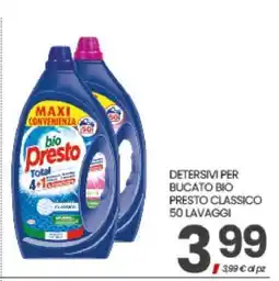 Eurospar DETERSIVI PER BUCATO BIO PRESTO CLASSICO 50 LAVAGGI offerta