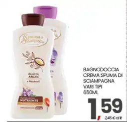 Eurospar BAGNODOCCIA CREMA SPUMA DI SCIAMPAGNA VARI TIPI 650ML offerta