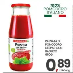 Eurospar Passata di pomodoro Despar con basilico 690g offerta