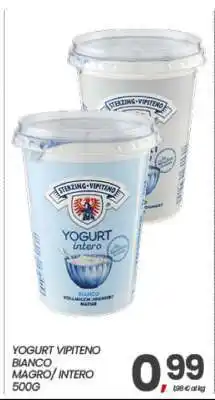 Eurospar YOGURT VIPITENO BIANCO MAGRO/INTERO 500G offerta