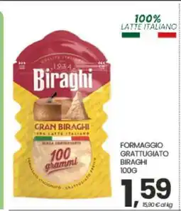 Eurospar FORMAGGIO GRATTUGIATO BIRAGHI 100G offerta