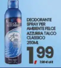 Eurospar DEODORANTE SPRAY PER AMBIENTE FELCE AZZURRA TALCO CLASSICO 250ML offerta
