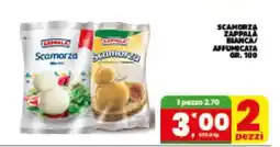 Eurospar SCAMORZA ZAPPALA BIANCA/AFFUMICATA GR.180 offerta