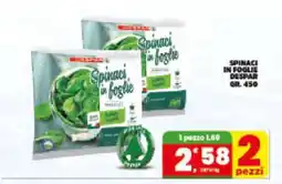 Eurospar SPINACI IN FOGLIE DESPAR GR.450 offerta