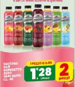 Eurospar SUCOSO SAN BENEDETTO ZERO VARI GUSTI CL. 40 offerta