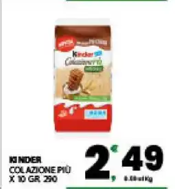 Eurospar KINDER COLAZIONE PIÙ offerta