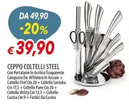 IperFamila Ceppo Coltelli Steel offerta