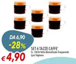 IperFamila Set 6 tazze caffè Lyra Tognana offerta