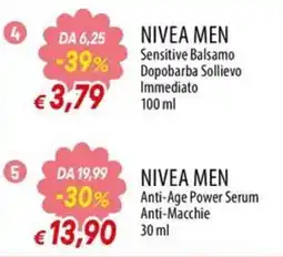 IperFamila NIVEA MEN Sensitive Balsamo Dopobarba Sollievo Immediato offerta