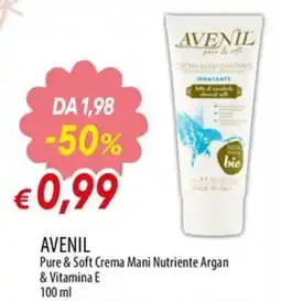 IperFamila Avenil Pure & Soft Crema Mani Nutriente Argan & Vitamina E offerta