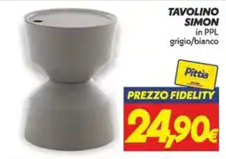 Iper Super Conveniente Tavolino Simon in PPL grigio/bianco offerta