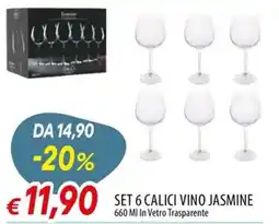 IperFamila Set 6 Calici Vino Jasmine offerta
