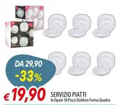IperFamila Servizio piatti in opale dublino forma quadra offerta