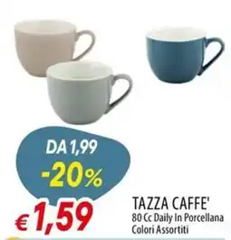 IperFamila Tazza Caffè 80 Cc Daily In Porcellana Colori Assortiti offerta