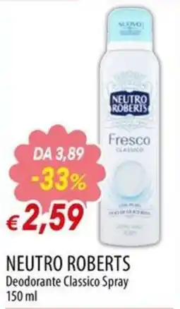 IperFamila Neutro Roberts Deodorante Classico Spray offerta