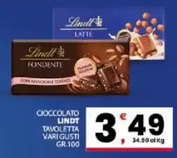 Despar Sicilia Cioccolato Lindt Tavoletta Vari Gusti offerta