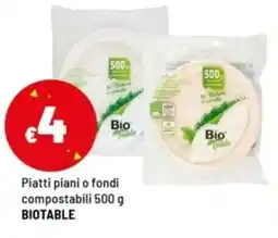Iper La Grande Piatti piani o fondi compostabili BIOTABLE offerta