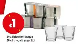 Iper La Grande Set 3 bicchieri acqua offerta