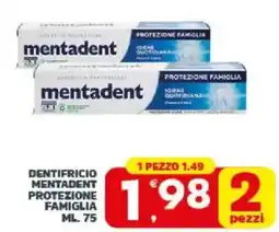 Despar Sicilia Dentifricio Mentadent Protezione Famiglia offerta