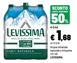 Iper La Grande Acqua minerale naturale o frizzante Levissima offerta