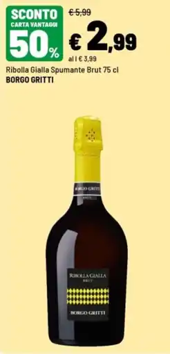 Iper La Grande Ribolla Gialla Spumante Brut Borgo Gritti offerta