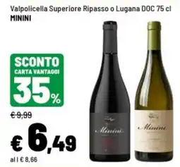 Iper La Grande Valpolicella Superiore Ripasso o Lugana DOC Minini offerta