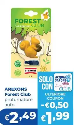 Acqua & Sapone Arexons Forest Club profumatore auto offerta