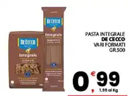 Despar Sicilia Pasta integrale De Cecco offerta