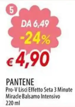 IperFamila Pantene Pro-V Lisci Effetto Seta 3 Minute Miracle Balsamo Intensivo offerta
