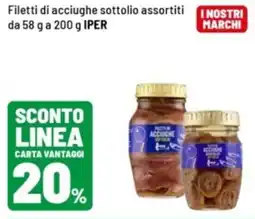 Iper La Grande Filetti di acciughe sottolio assortiti Iper offerta
