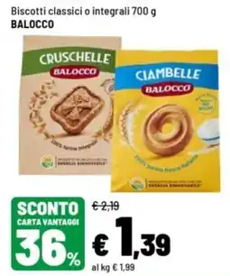 Iper La Grande Biscotti classici o integrali Balocco offerta