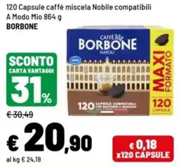Iper La Grande Capsule caffé miscela Nobile compatibili A Modo Mio offerta